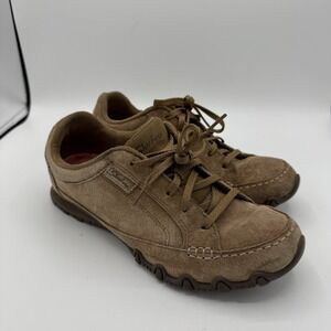 Skechers 49336‎ Bikers Curbed Toe Relaxed Fit Brown Shoes Size 7